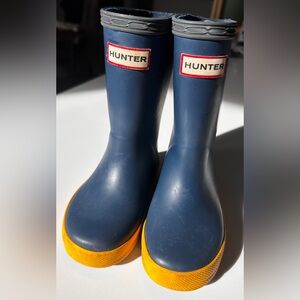 Hunter Navy and Mustard Boots